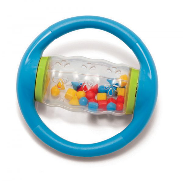 blue rolling shapes bead rattle